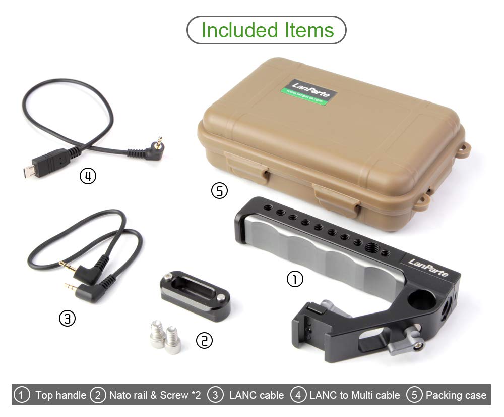 LanParte LANC R/S Button Top Handle with NATO Mount for All LANC Controlled Cameras