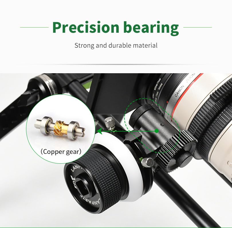 Lanparte Follow Focus Lightweigh A/B Stops & 15mm Rod Clamp and Snap-on Gear Ring Belt for DLSRs and Mirrorless Cameras(FF-03)